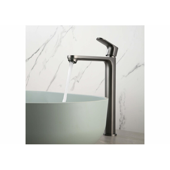 Смеситель для раковины высокий Aquatek Альфа AQ1904BGM, оружейная сталь фото 5