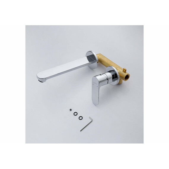 Смеситель для раковины настенный Aquatek Альфа AQ1913CR (со скрытой частью) фото 3