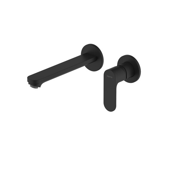 Смеситель для раковины настенный Aquatek Альфа AQ1913MB (со скрытой частью) чёрный матовый фото 