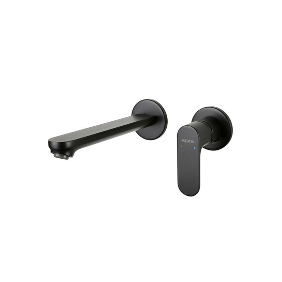 Смеситель для раковины настенный Aquatek Альфа AQ1913MB (со скрытой частью) чёрный матовый фото 2