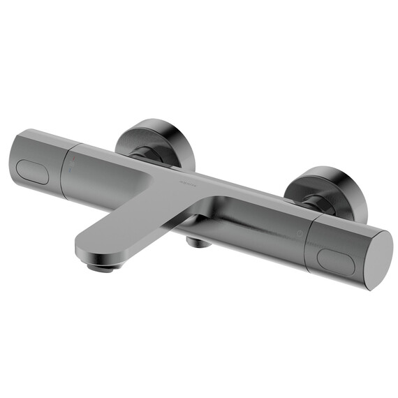 Смеситель для ванны с термостатом Aquatek Альфа AQ1943BGM, оружейная сталь фото 