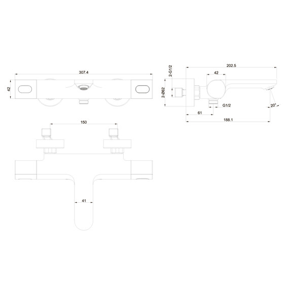 Смеситель для ванны с термостатом Aquatek Альфа AQ1943BGM, оружейная сталь фото 2