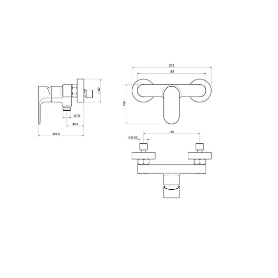 Смеситель для душа Aquatek Альфа AQ1960BGM, оружейная сталь фото 2