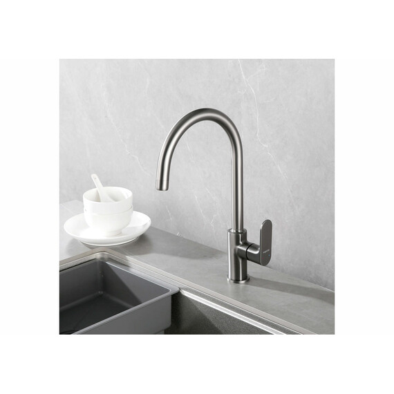 Смеситель для кухни Aquatek Альфа AQ1982BGM, оружейная сталь фото 4