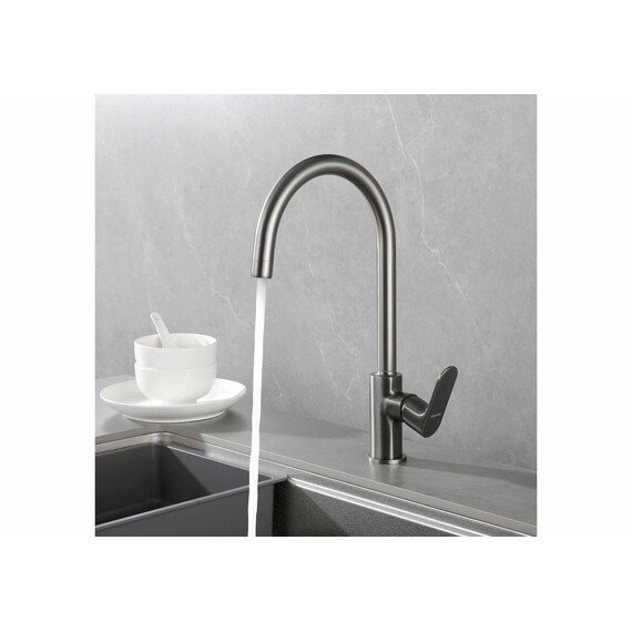 Смеситель для кухни Aquatek Альфа AQ1982BGM, оружейная сталь фото 6