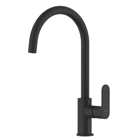 Смеситель для кухни Aquatek Альфа AQ1982MB, чёрный матовый фото 