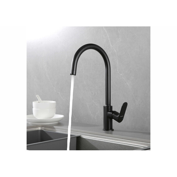 Смеситель для кухни Aquatek Альфа AQ1982MB, чёрный матовый фото 5