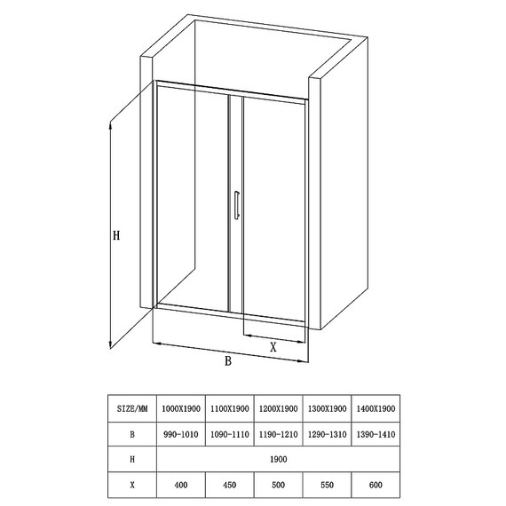 Душевая дверь Loranto 110 см CS-AB03GG-110, серый матовый/прозрачное фото 6