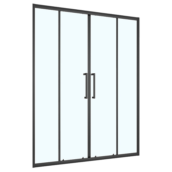 Душевая дверь Loranto 160 см CS-AB04B-160, чёрный матовый/прозрачное фото 