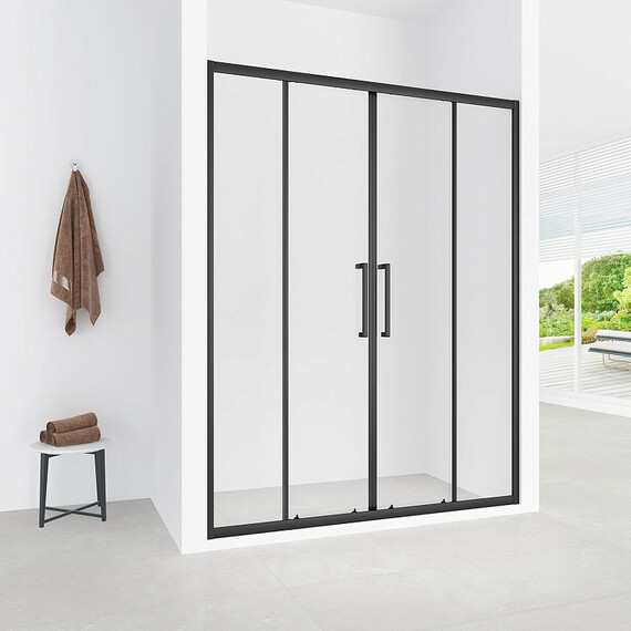 Душевая дверь Loranto 160 см CS-AB04B-160, чёрный матовый/прозрачное фото 5