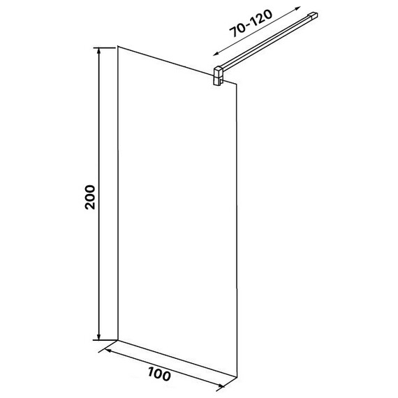 Душевая перегородка Loranto Walk-in 100 см CS-W02B-100 (стекло 8 мм) чёрный матовый/прозрачное "Лофт клетка" фото 8