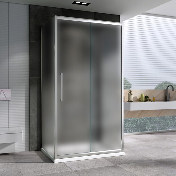 Душевое ограждение Abber Schwarzer Diamant 120х90 см AG30120MH-S90M-S90M, хром/матовое фото 2