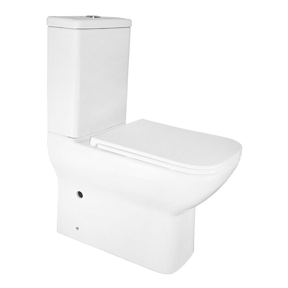 Унитаз-компакт безободковый Azario VARO AZ-2171-1 с тонкой крышкой микролифт фото 4