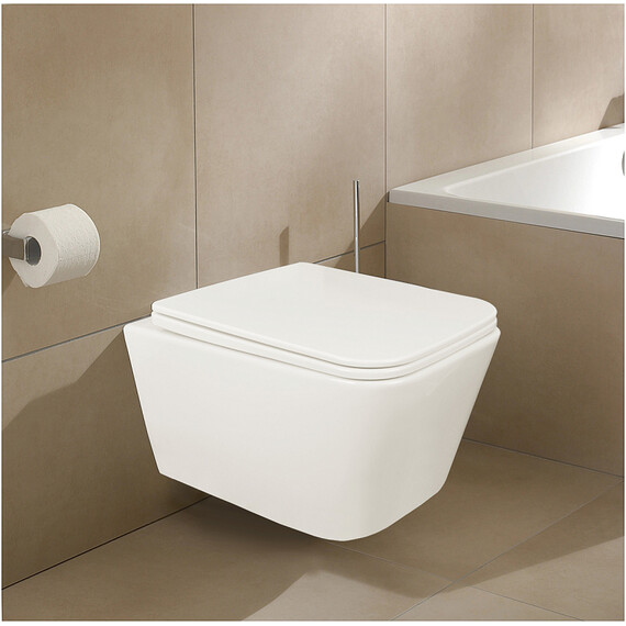 Унитаз подвесной безободковый Azario TALAS AZ-87268 с тонкой крышкой микролифт фото 14