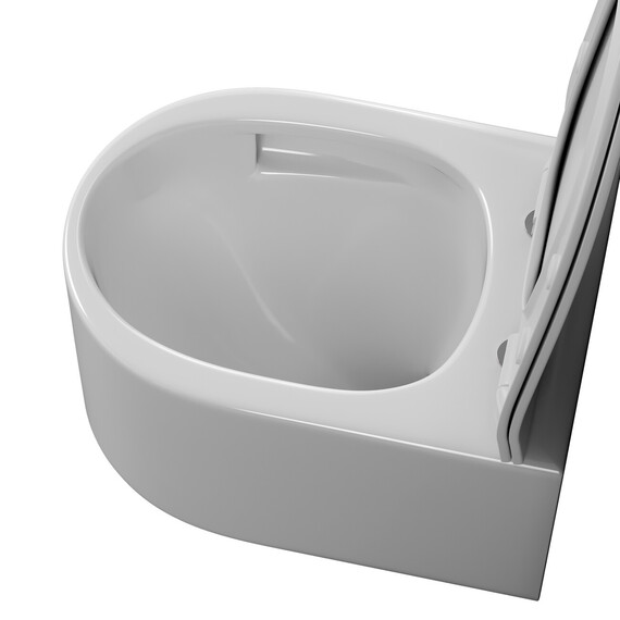 Унитаз подвесной с ультратонким ободком Grossman Thin Rim GR-5606SQ с тонкой крышкой микролифт (Система смыва торнадо) фото 4