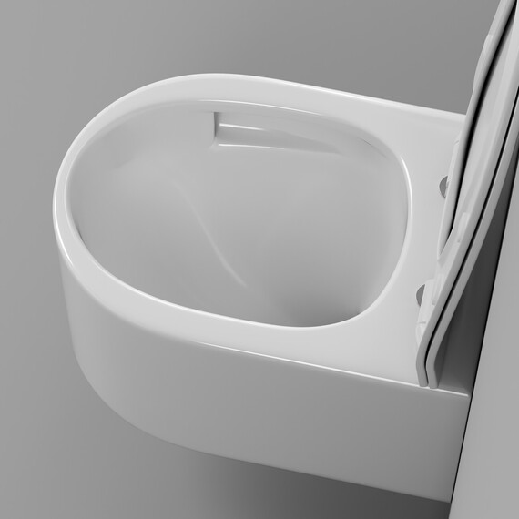 Унитаз подвесной с ультратонким ободком Grossman Thin Rim GR-5606SQ с тонкой крышкой микролифт (Система смыва торнадо) фото 8