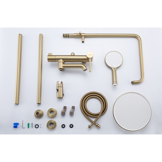 Душевая стойка с выдвижным изливом Gappo G06-3 G2406-3, золото сатин, Цвет производителя: золото сатин фото 11