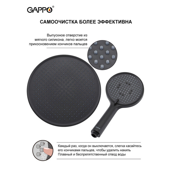Душевая стойка Gappo G06-6 G2406-6, чёрный, Цвет производителя: чёрный фото 8