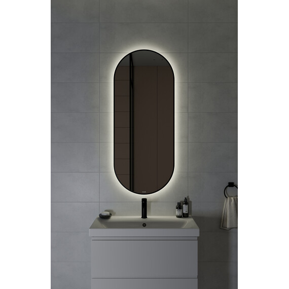Зеркало Cersanit Eclipse Smart Led 50 см 64151, черный фото 7
