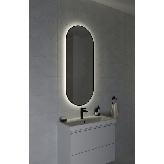 Зеркало Cersanit Eclipse Smart Led 50 см 64151, черный фото 6