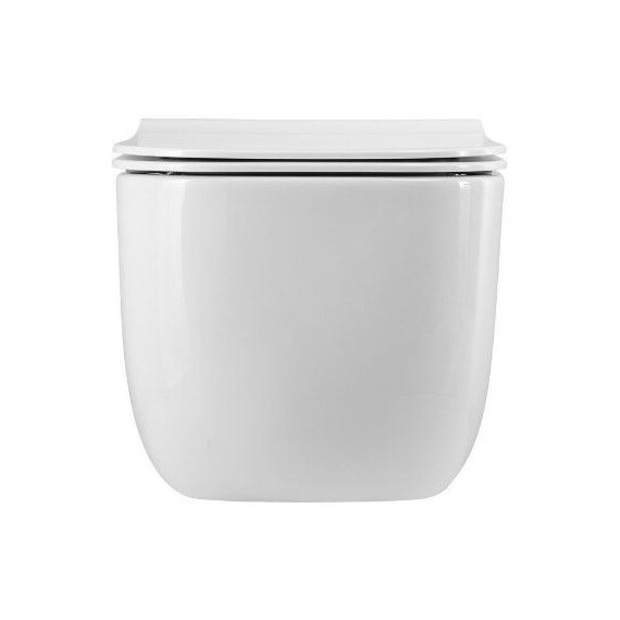 Унитаз подвесной безободковый Art&Max Monza AM232CHR/SC с тонкой крышкой микролифт фото 3