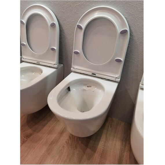 Унитаз подвесной безободковый Art&Max Bari AM822-V/SC с тонкой крышкой микролифт фото 10