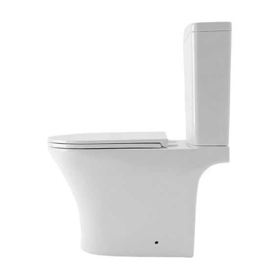 Унитаз-компакт безободковый Azario Amadeo AZ-2801-S с тонкой крышкой микролифт (система смыва Торнадо) фото 5