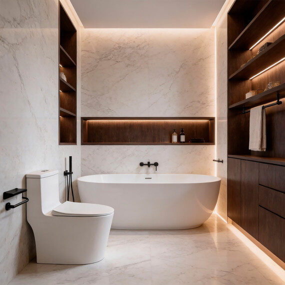 Унитаз-моноблок безободковый Azario Bais AZ-5003 с тонкой крышкой микролифт фото 15