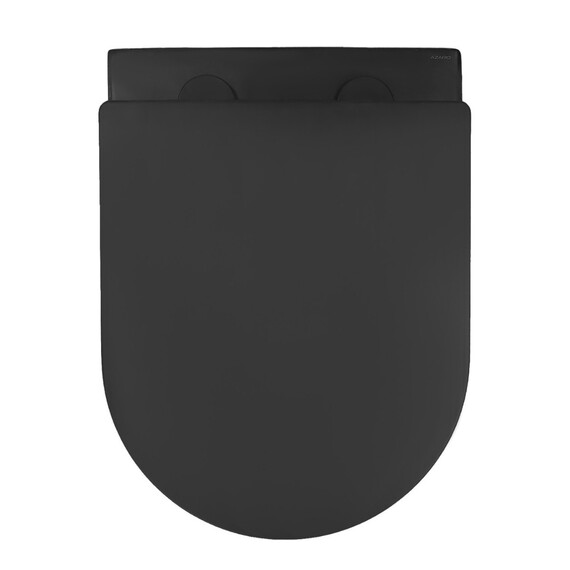 Унитаз подвесной безободковый Azario Ines Black AZ-W03-SB с тонкой крышкой микролифт (система смыва Торнадо) чёрный матовый фото 8
