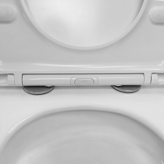 Унитаз подвесной безободковый Azario Ines White AZ-W03-SW с тонкой крышкой микролифт (система смыва Торнадо) фото 7