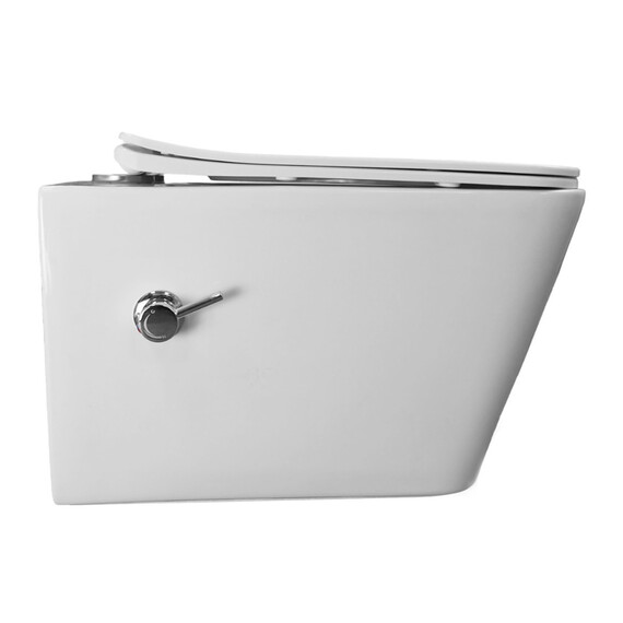 Унитаз-биде подвесной безободковый Azario Dezi White BD AZ-W05-SWBD с тонкой крышкой микролифт фото 2