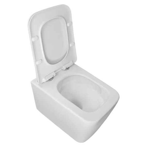 Унитаз подвесной безободковый Azario Dezi White AZ-W05-SW с тонкой крышкой микролифт (система смыва Торнадо) фото 11