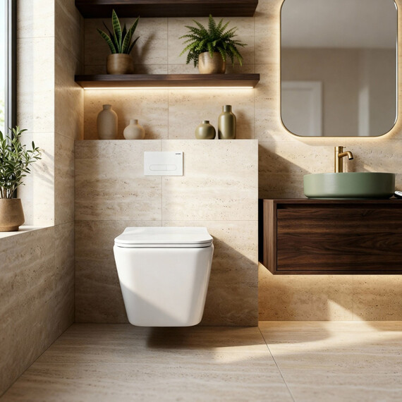 Унитаз подвесной безободковый Azario Dezi White AZ-W05-SW с тонкой крышкой микролифт (система смыва Торнадо) фото 15