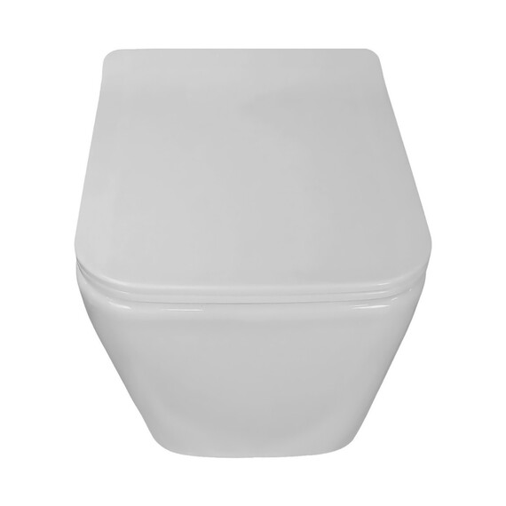 Унитаз подвесной безободковый Azario Dezi White AZ-W05-SW с тонкой крышкой микролифт (система смыва Торнадо) фото 2