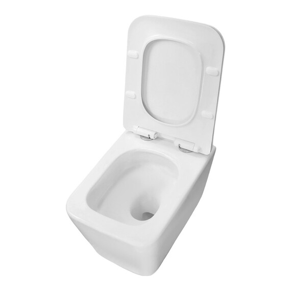 Унитаз подвесной безободковый Azario Dezi White AZ-W05-SW с тонкой крышкой микролифт (система смыва Торнадо) фото 12