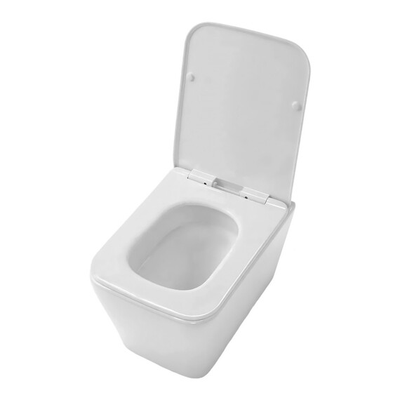 Унитаз подвесной безободковый Azario Dezi White AZ-W05-SW с тонкой крышкой микролифт (система смыва Торнадо) фото 13