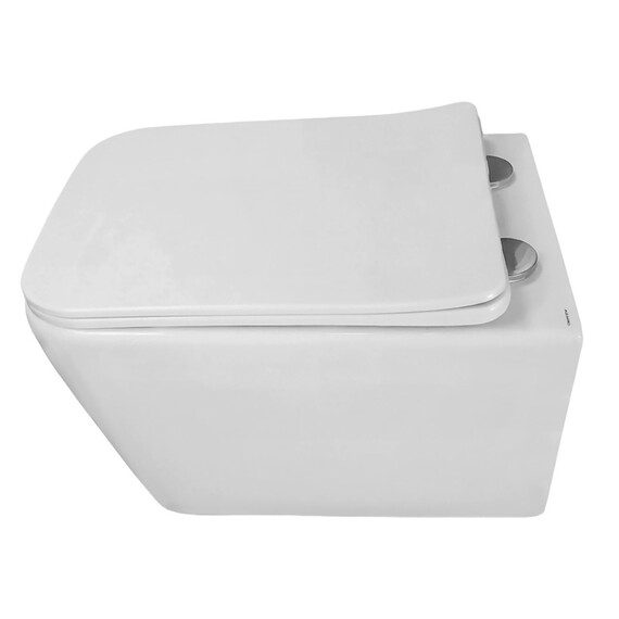 Унитаз подвесной безободковый Azario Dezi White AZ-W05-SW с тонкой крышкой микролифт (система смыва Торнадо) фото 3
