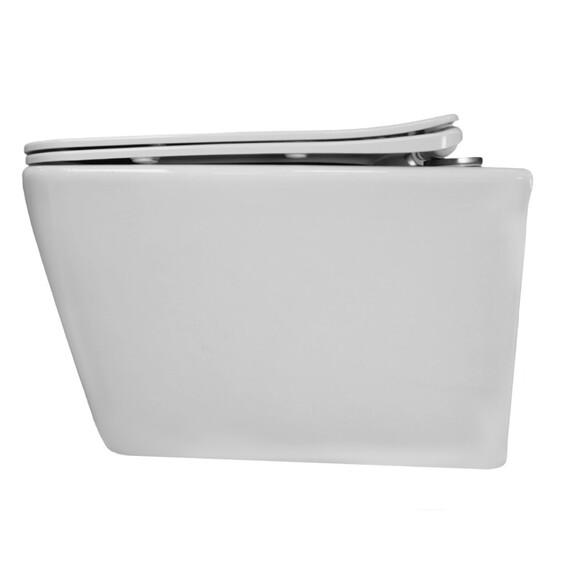 Унитаз подвесной безободковый Azario Dezi White AZ-W05-SW с тонкой крышкой микролифт (система смыва Торнадо) фото 4