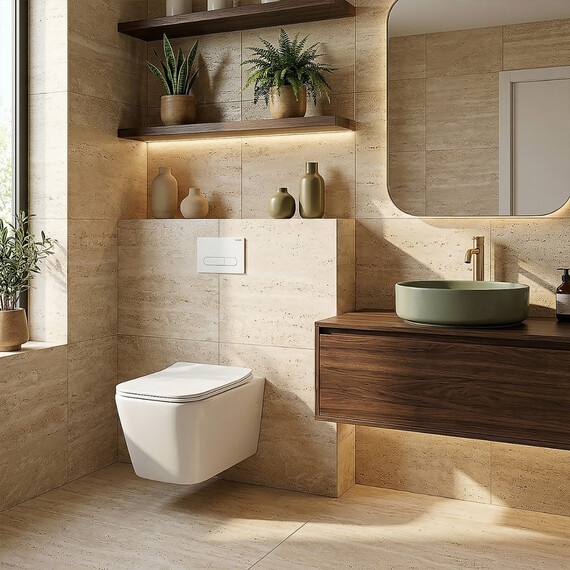 Унитаз подвесной безободковый Azario Dezi White AZ-W05-SW с тонкой крышкой микролифт (система смыва Торнадо) фото 14