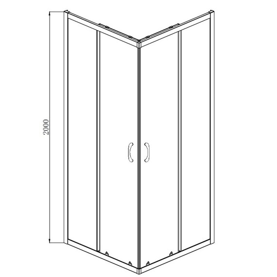 Душевое ограждение Azario Milton 100х100 см AZ-ND1142 1000 Black, черный/прозрачное фото 3