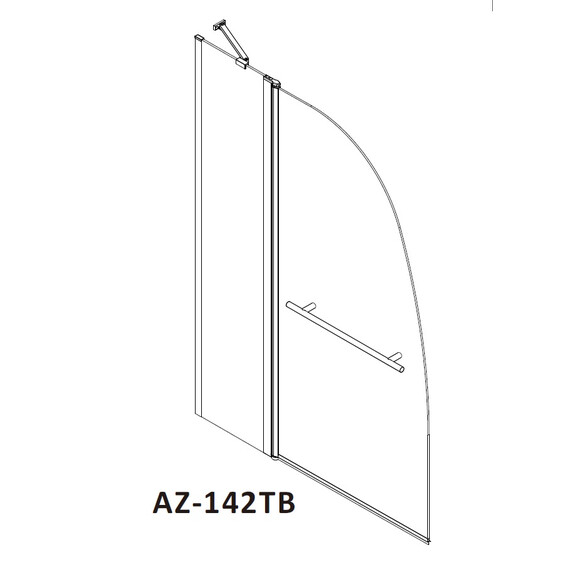 Шторка для ванны AZARIO AZ-142TB 100х140 см, хром/прозрачное фото 6