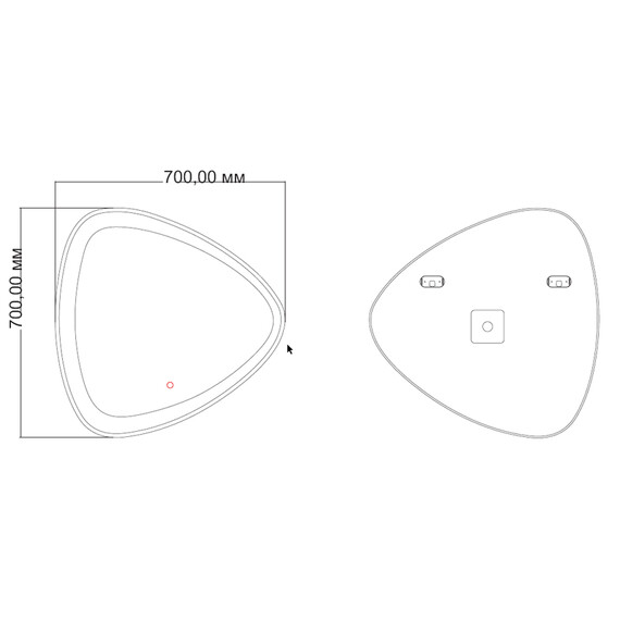 Зеркало Azario Edda 70 см фото 3
