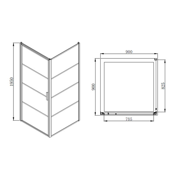 Душевое ограждение Azario Richmond 90х90 см AZNAG1221900, черный/прозрачное фото 4