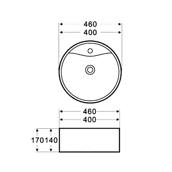 Раковина-чаша Azario 46 см AZ-3018 фото 3