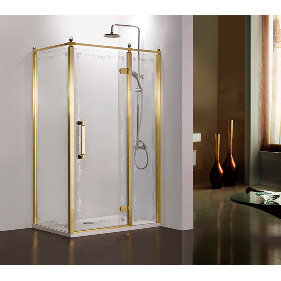 Душевое ограждение Azario Ontario AZ-NBB1231-R 120х90 см, золото/прозрачное/узор фото 2