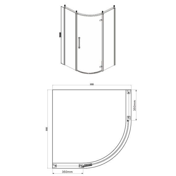 Душевое ограждение Azario Ontario AZ-NBB2231-L 90х90 см (стекло 8 мм) золото/прозрачное фото 3