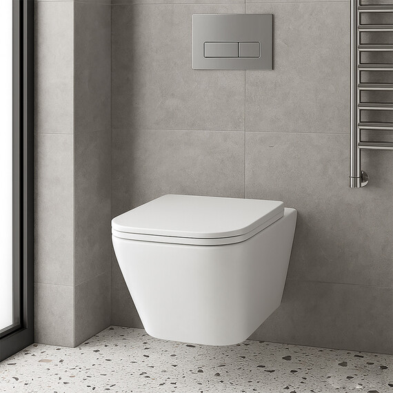 Унитаз подвесной безободковый Azario Teramo 0052 с крышкой микролифт, Цвет производителя: белый фото 15