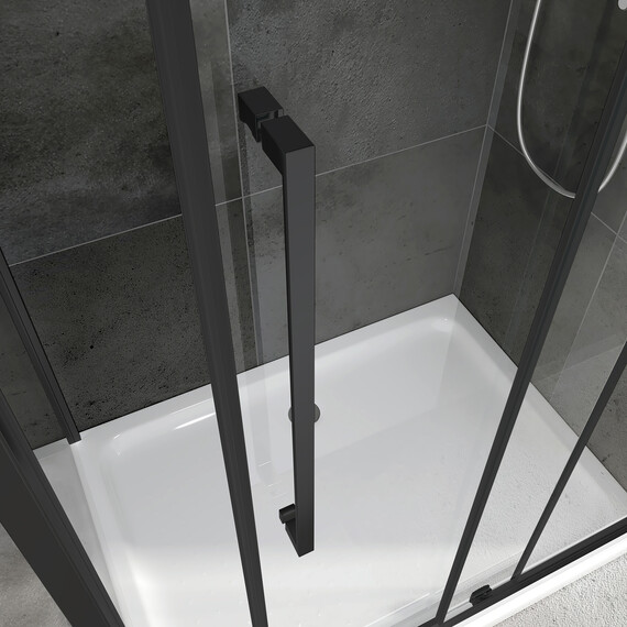 Душевое ограждение Abber Schwarzer Diamant 160х50 см AG30160BH-S50B-S50B, чёрный/прозрачное фото 3