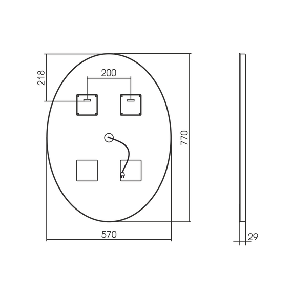 Зеркало Azario Италия Led 57 см (с подсветкой и сенсорным выключателем) фото 9
