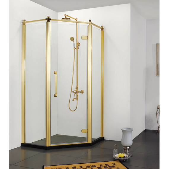 Душевое ограждение Azario Ontario AZ-NBB3231 90х90 см (стекло 8 мм) золото/прозрачное фото 2